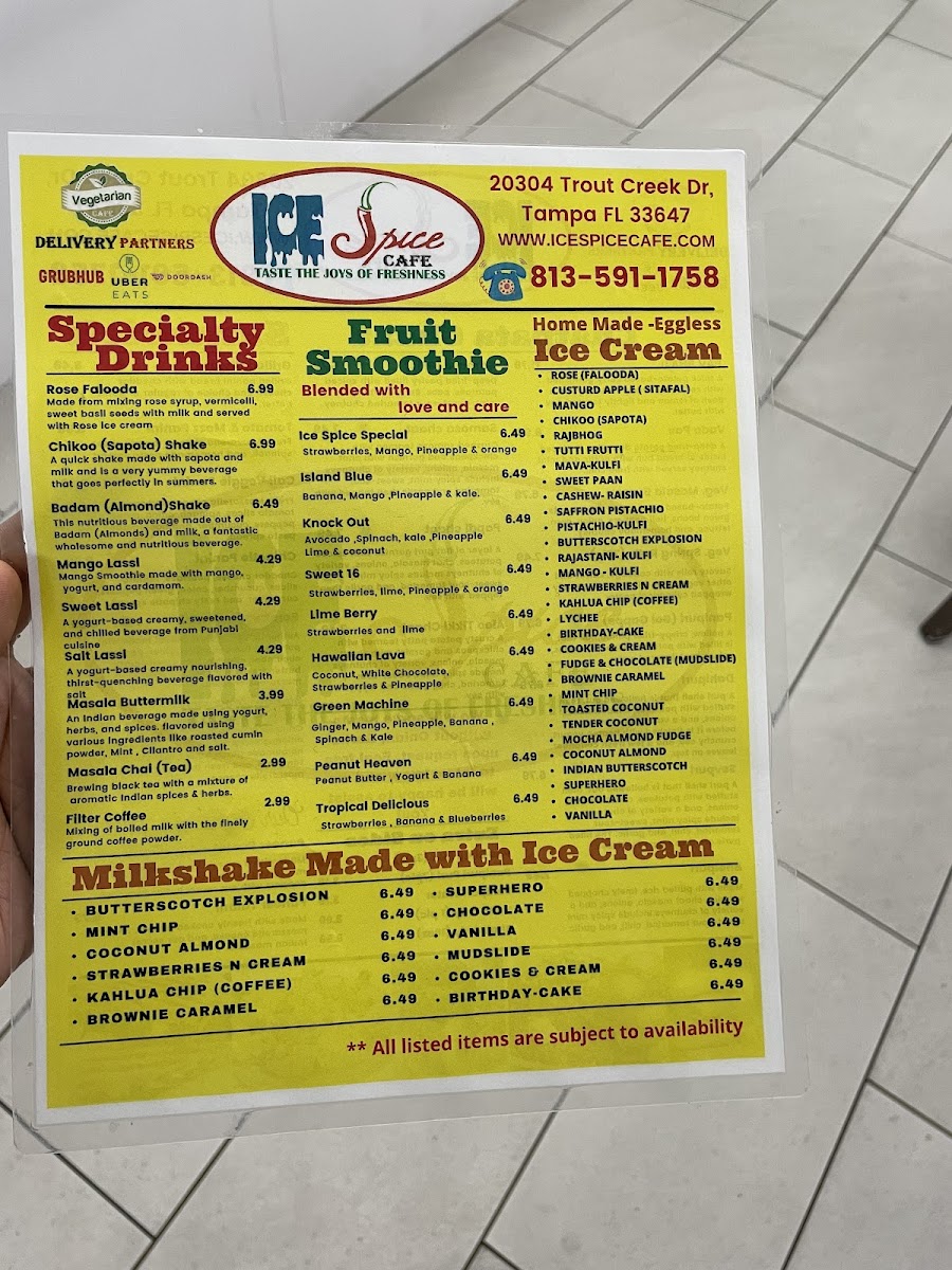 Ice Spice Indian Street Food Café Menu - Image 6